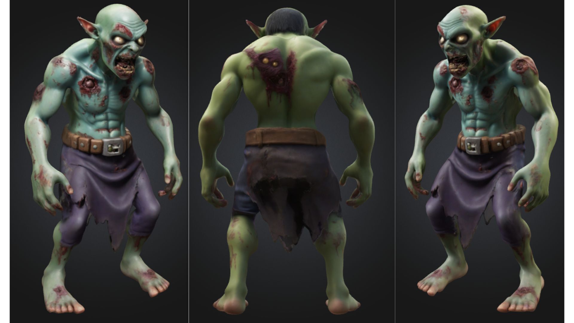 Stylized Zombie Creature Low-poly 3D model_1