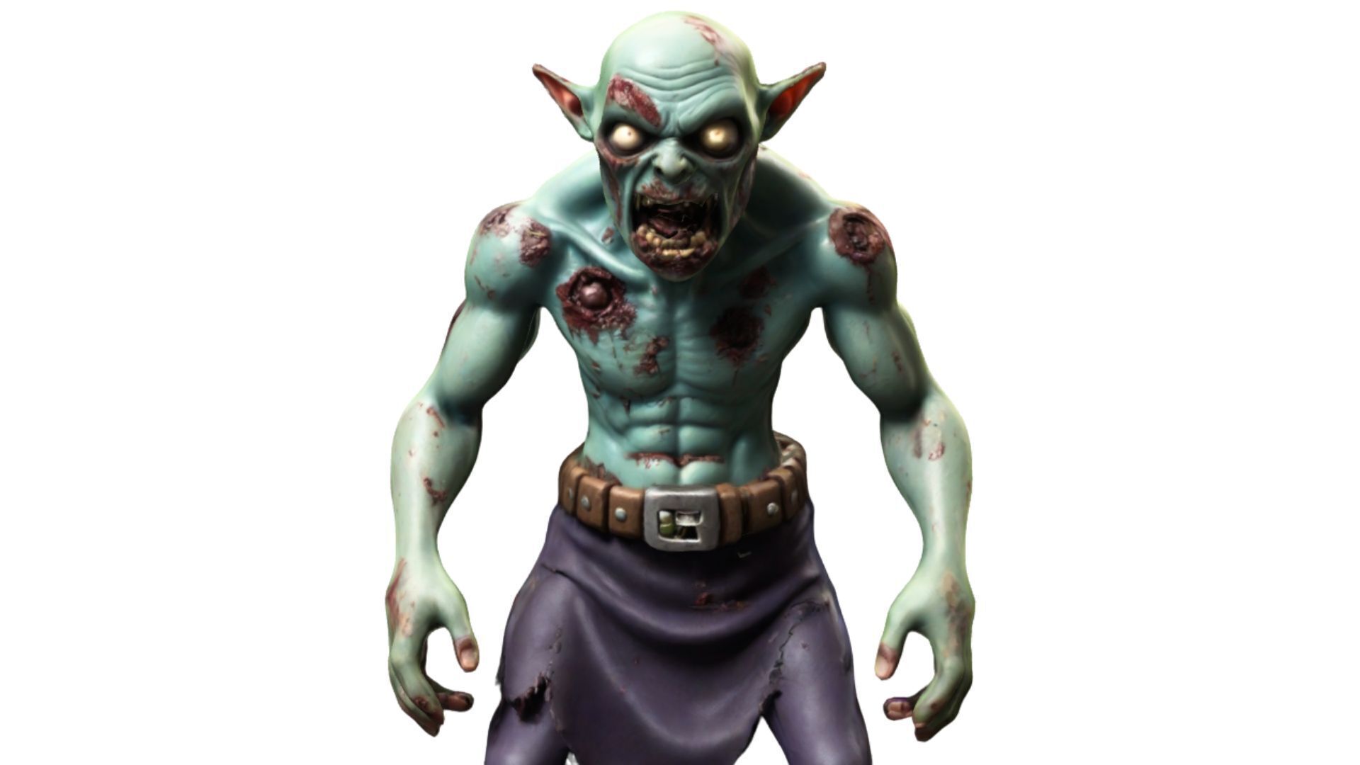 Stylized Zombie Creature Low-poly 3D model_2