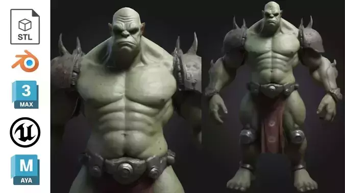 Ogre Warrior Sci-Fi Soldier Low-poly 3D model Ogre Warrior Sci-Fi Soldier Low-poly 3D model