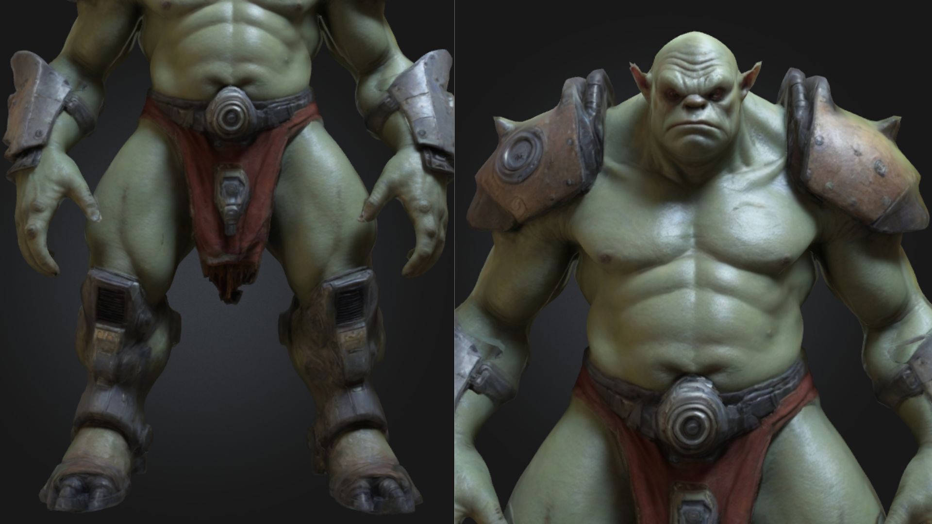 Heavy Armored Ogre Sci Fi Futuristic Low-poly 3D model_2
