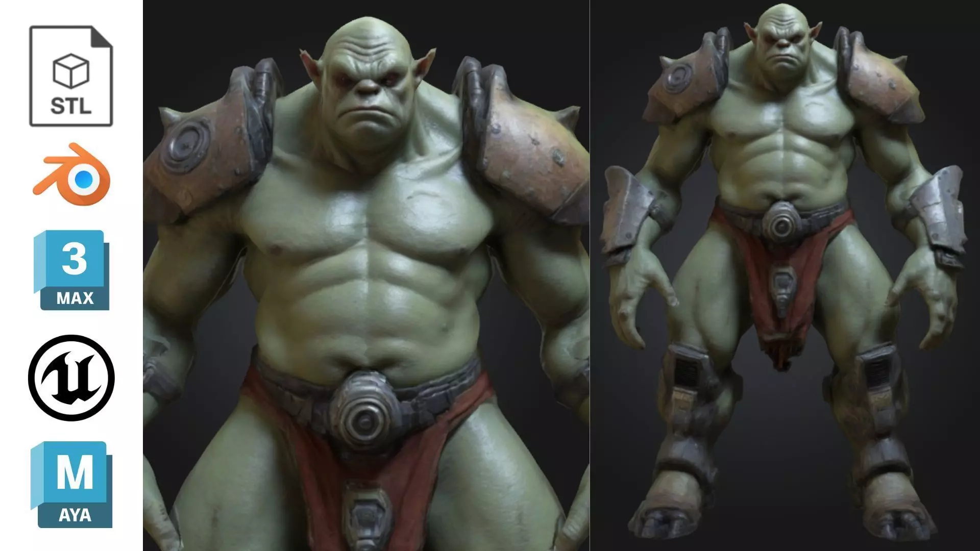 Heavy Armored Ogre Sci Fi Futuristic Low-poly 3D model_0