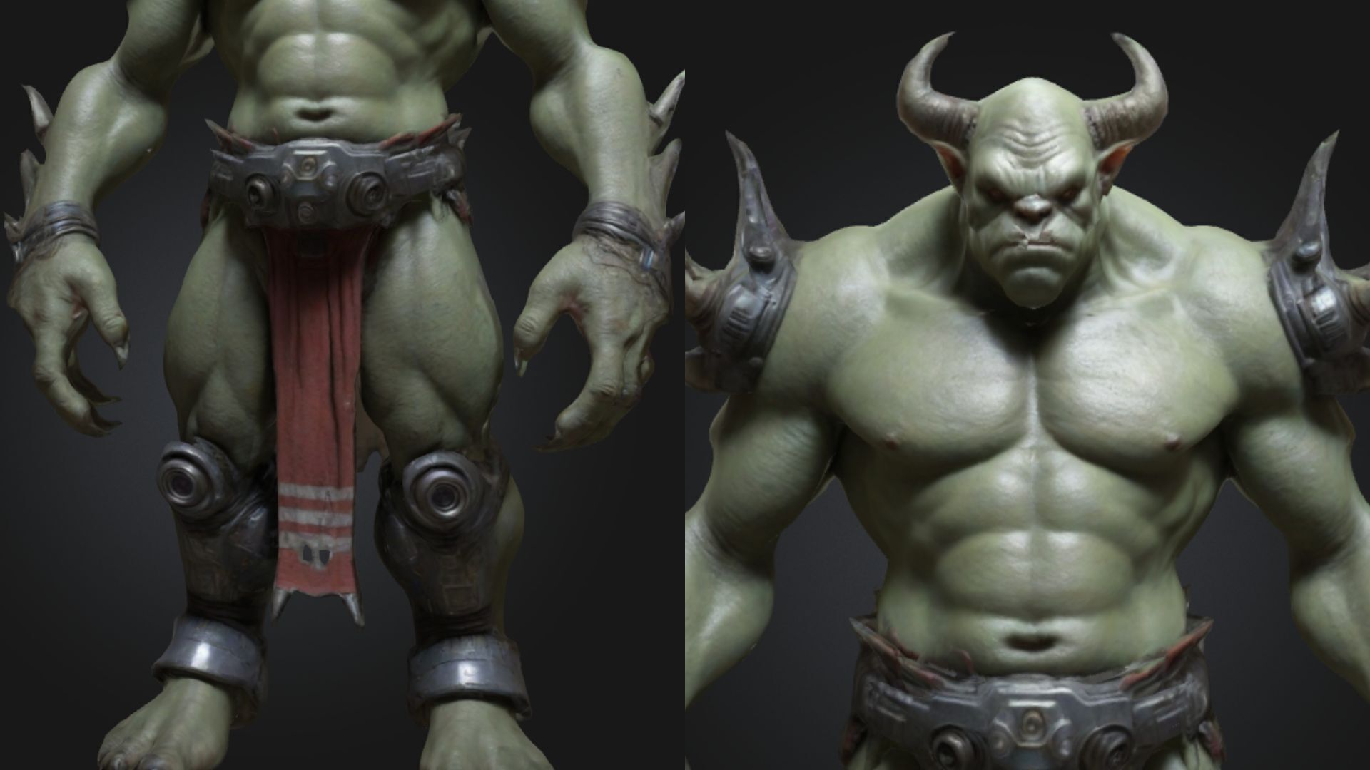 Ogre Warrior Sci-Fi Warlord Low-poly 3D model_2