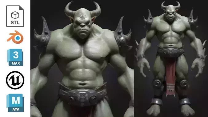 Ogre Warrior Sci-Fi Warlord Low-poly 3D model Ogre Warrior Sci-Fi Warlord Low-poly 3D model