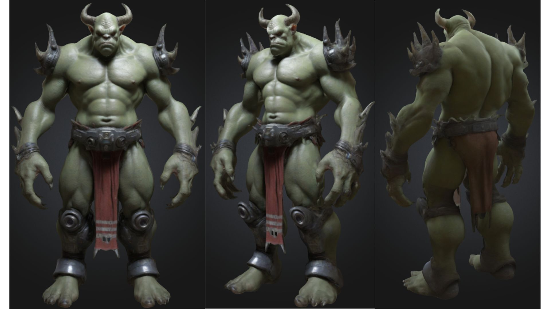 Ogre Warrior Sci-Fi Warlord Low-poly 3D model_1