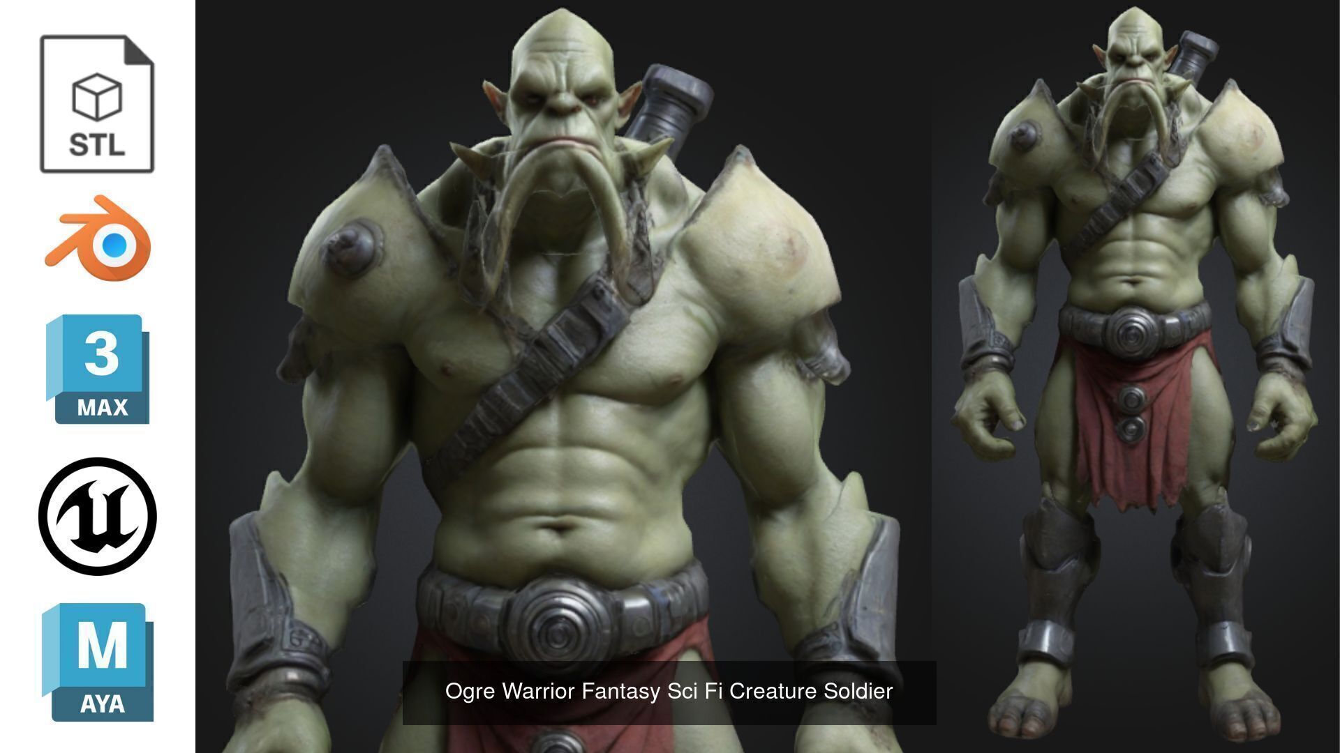 Ogre Warrior Sci Fi 3D Character Pack 3D Model Collection_2