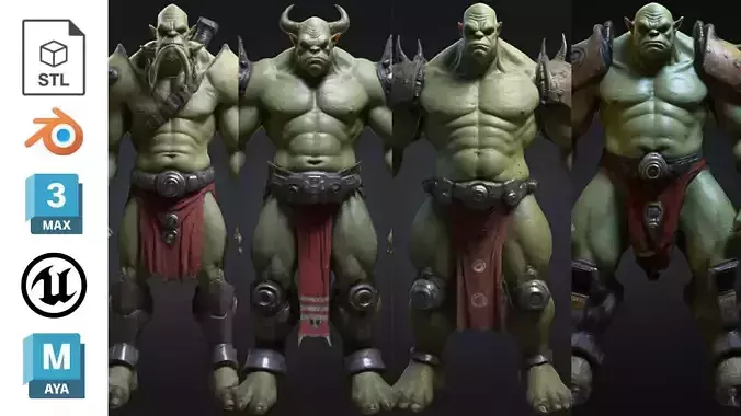 Ogre Warrior Sci Fi 3D Character Pack 3D Model Collection Ogre Warrior Sci Fi 3D Character Pack 3D Model Collection