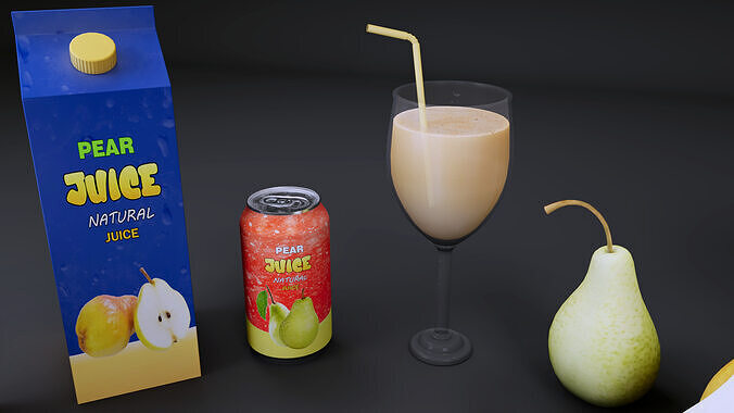 Pears Low-poly 3D model 7