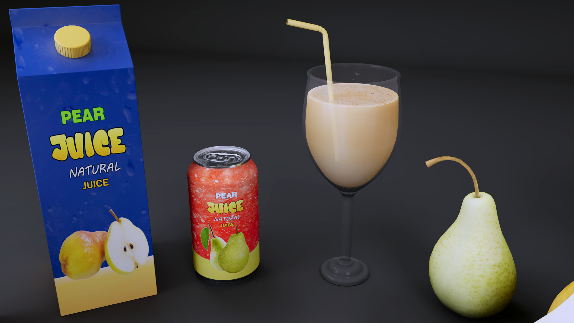 Pears Low-poly 3D model_6