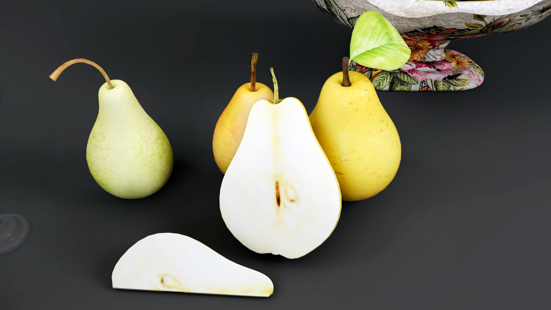 Pears Low-poly 3D model_7