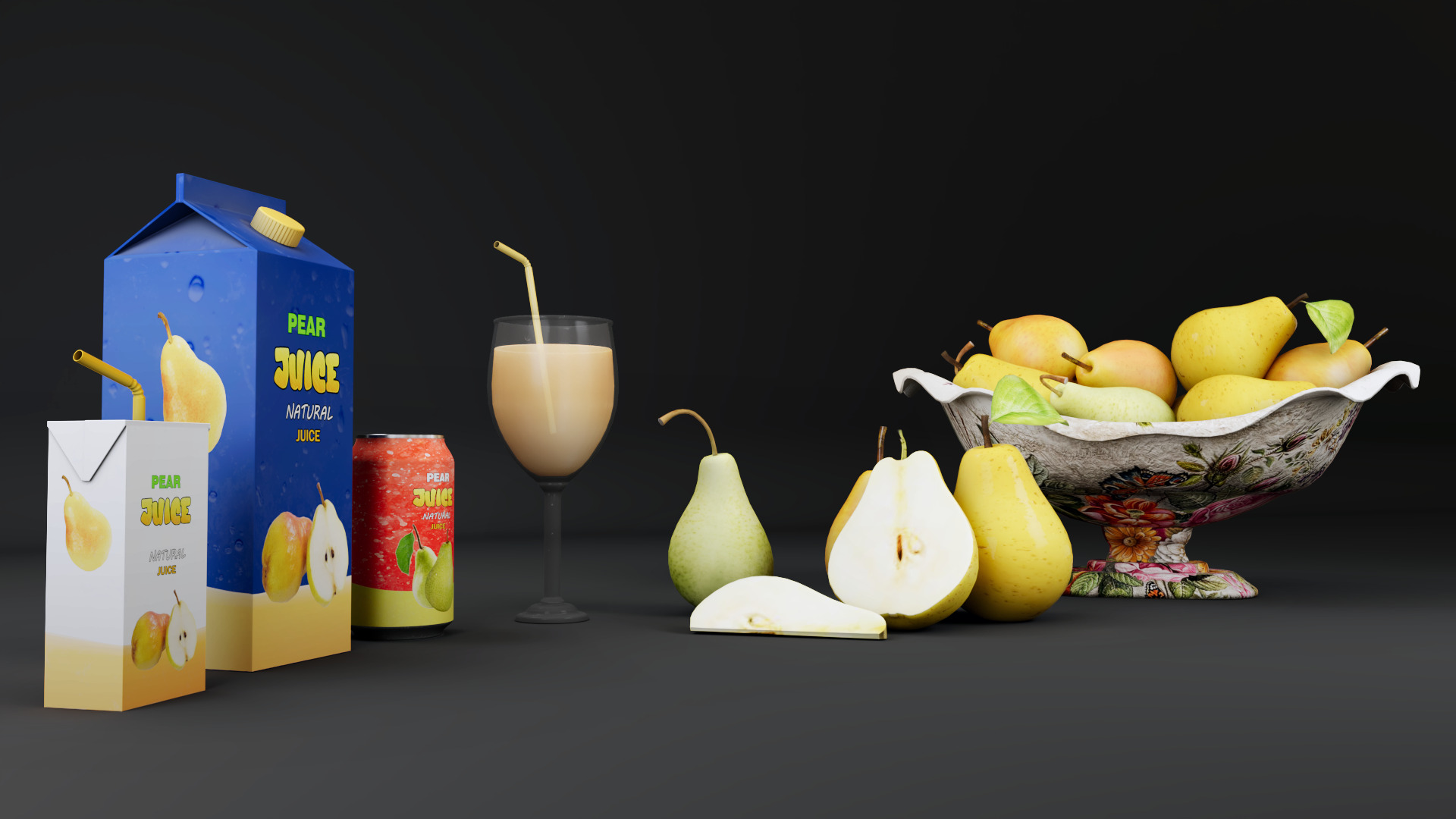 Pears Low-poly 3D model_1