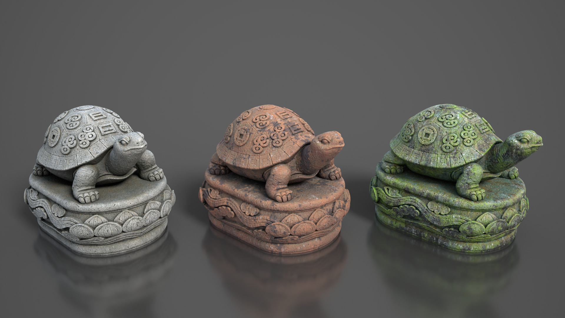 Ancient Asia Stone Statue Pack C - 250602 Low-poly 3D model_10