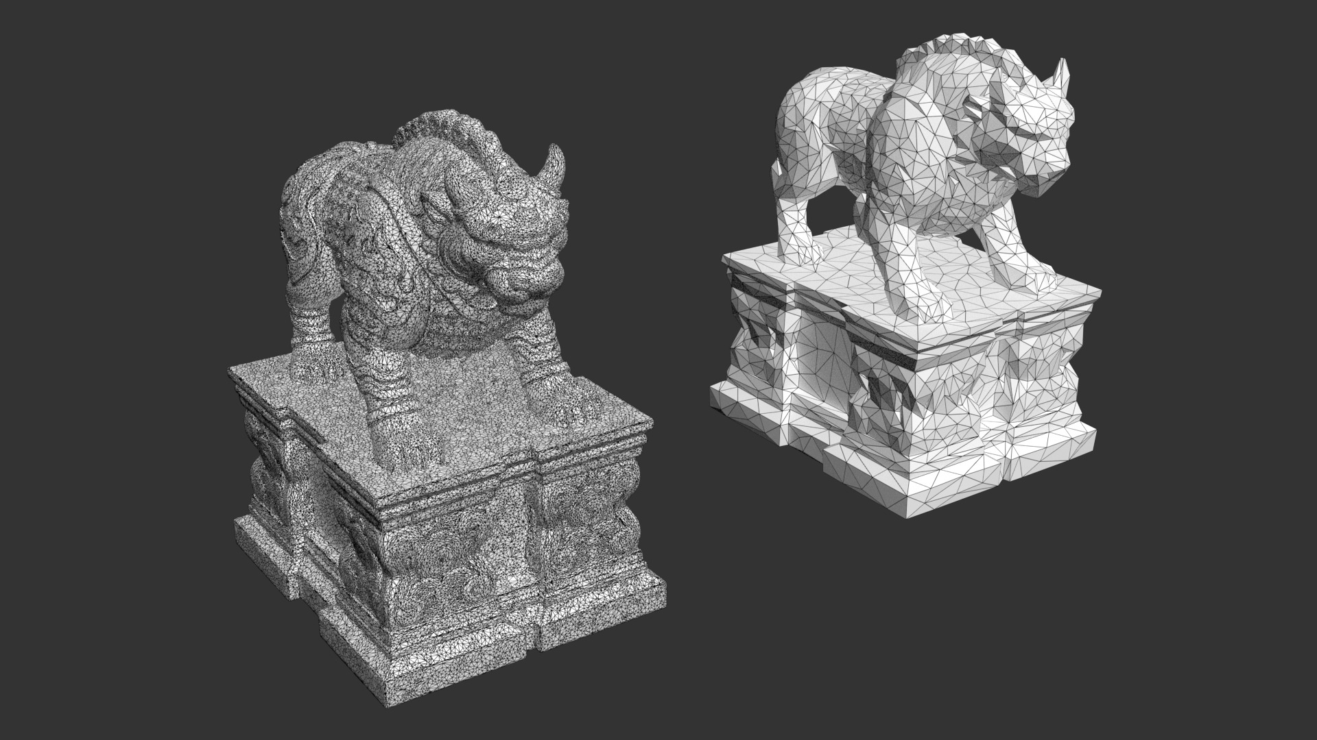 Ancient Asia Stone Statue Pack C - 250602 Low-poly 3D model_9