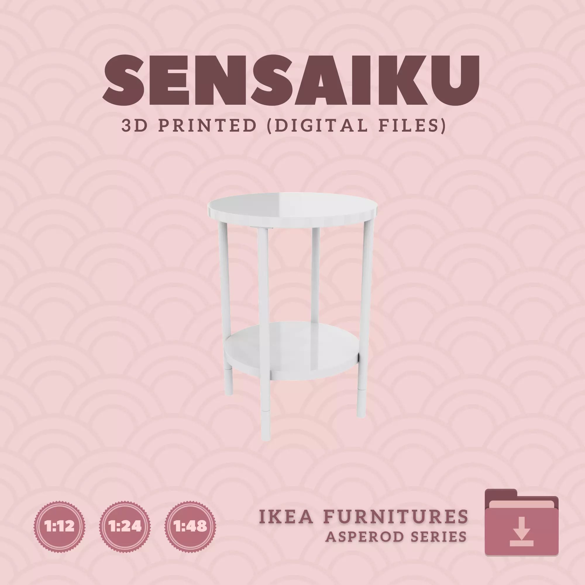 1 ASPEROD Side Table for Miniature Dollhouse - IKEA - 3D Print 3D print model_0