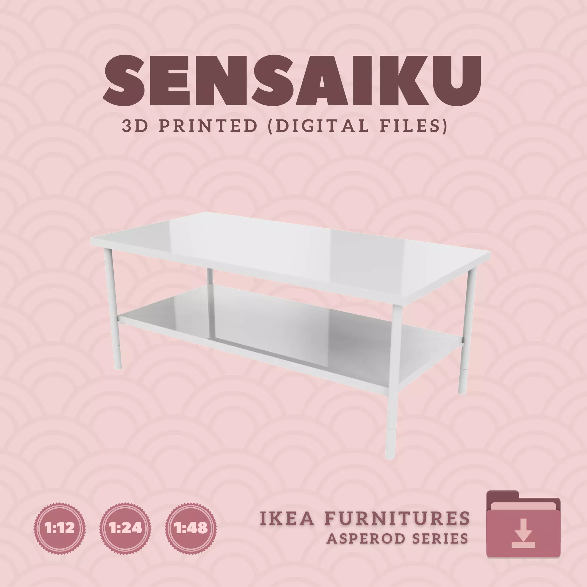 2 ASPEROD Coffee Table for Dollhouse - IKEA - 3D Print 3D print model