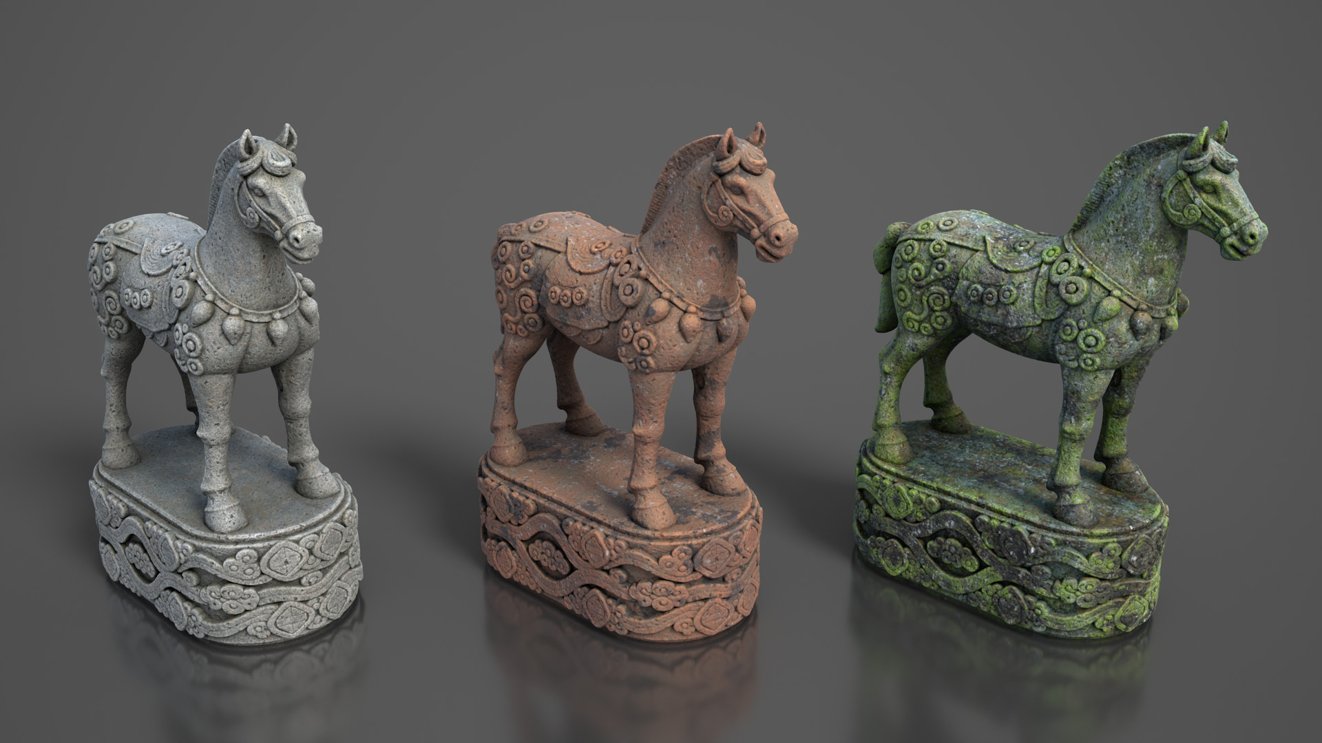 Ancient Asia Stone Statue Pack D - 250602 Low-poly 3D model_10