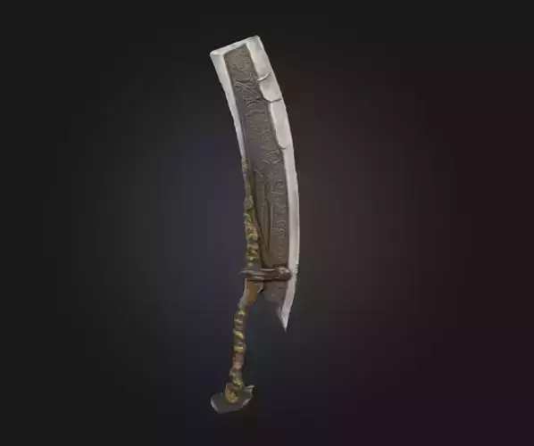 Eldritch Cleaver Stylized Fantasy Horror Weapon Low-poly 3D model