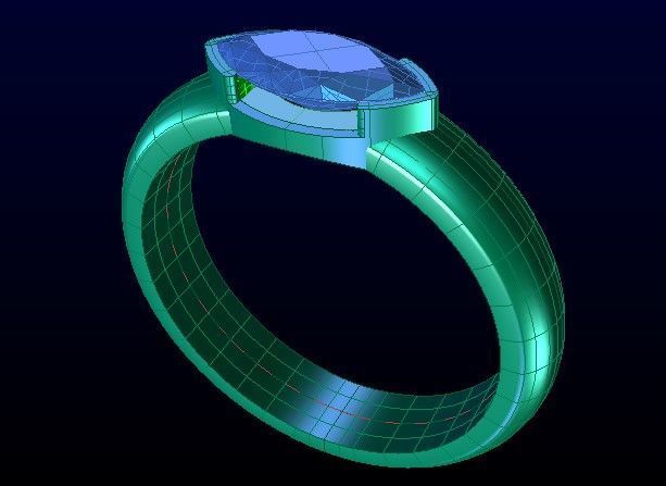 G1034 Gridwork Signet Ring 3gm 3D print model