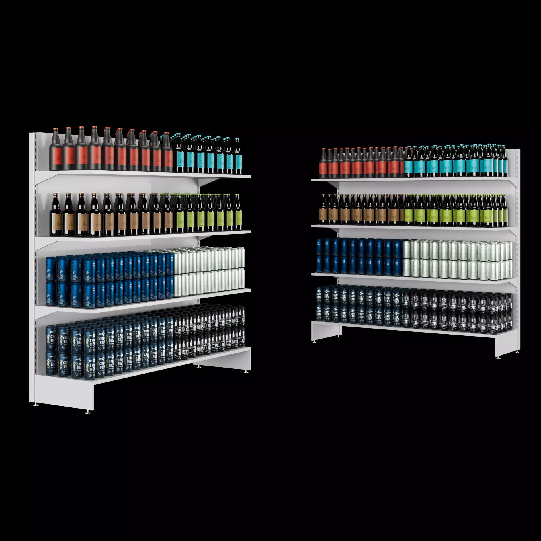 Supermarket Shelf Display Set 3D model