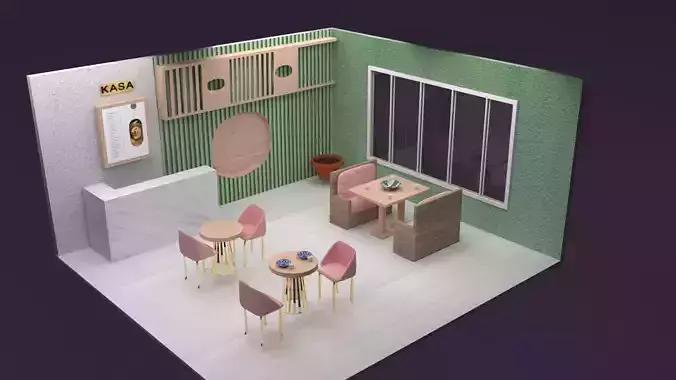 Cafe modelling 3d