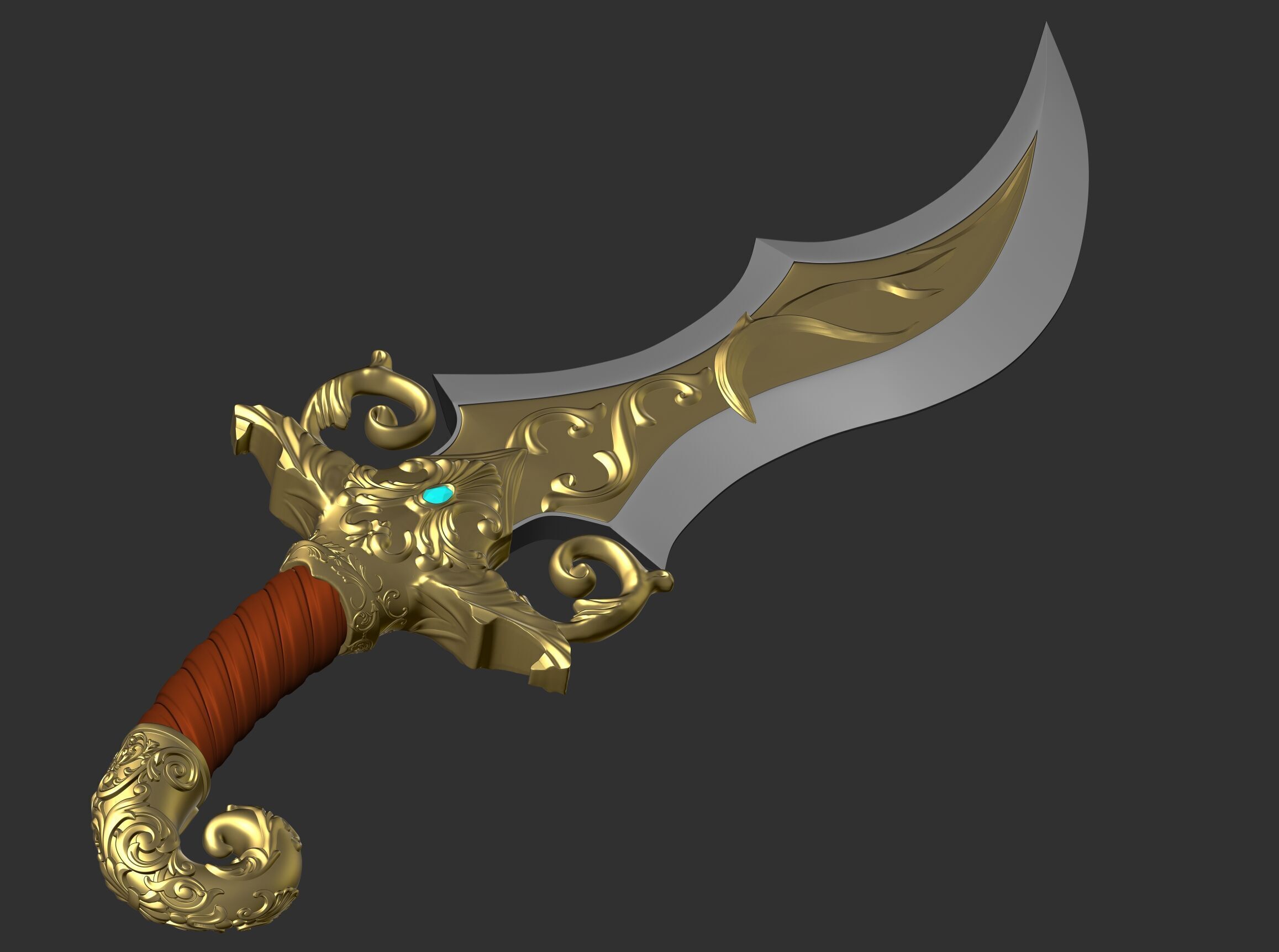Beautiful Fancy Stylized Dagger 3d print model 3D print model_2