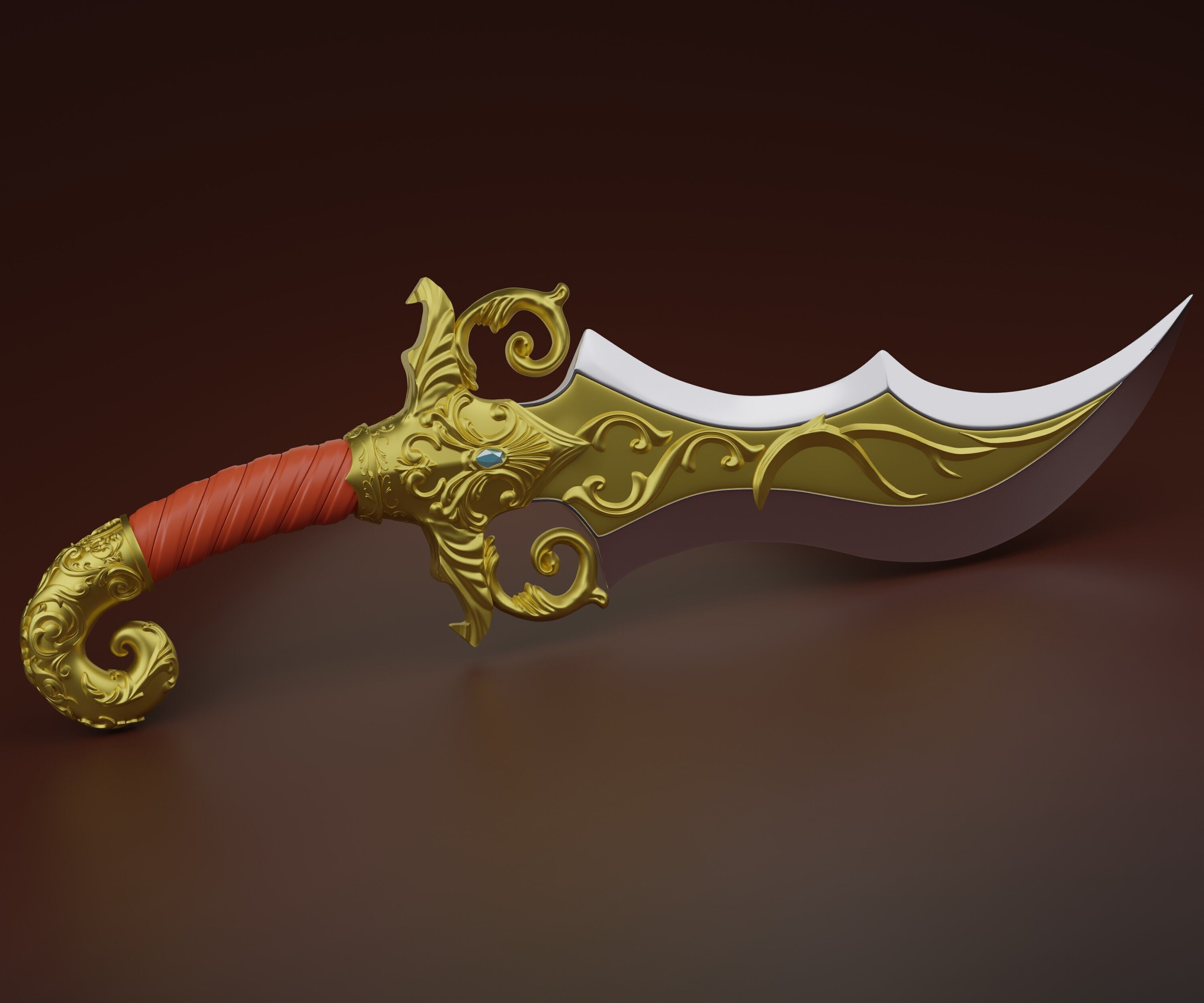 Beautiful Fancy Stylized Dagger 3d print model 3D print model_3