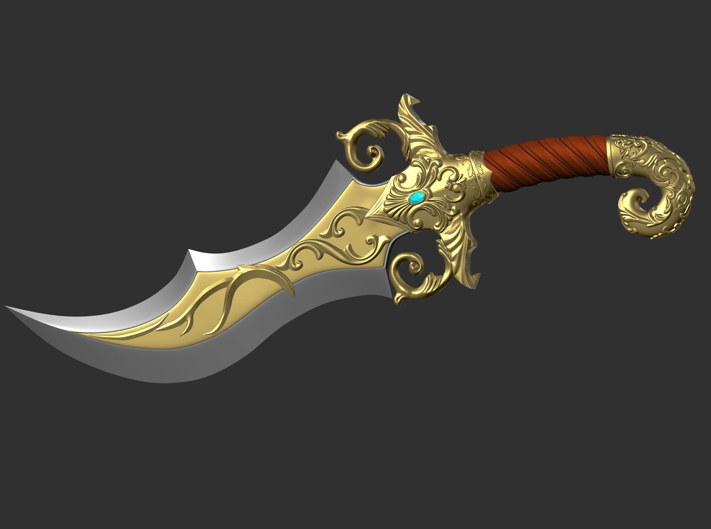 Beautiful Fancy Stylized Dagger 3d print model 3D print model_1