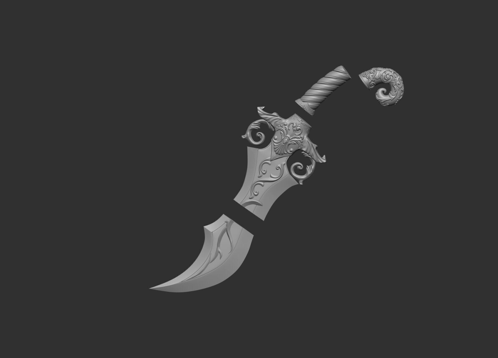 Beautiful Fancy Stylized Dagger 3d print model 3D print model_4