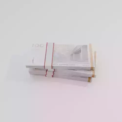 100 Denmark Danish Krone Currency Low-poly 3D model