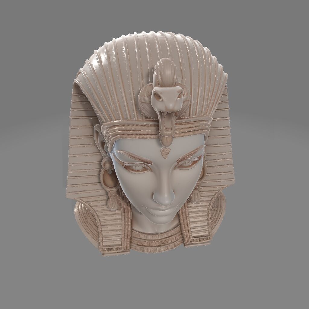 Handcrafted Egyptian Queen Bust  Ancient Royal 3D Sculpture 3D print model_4