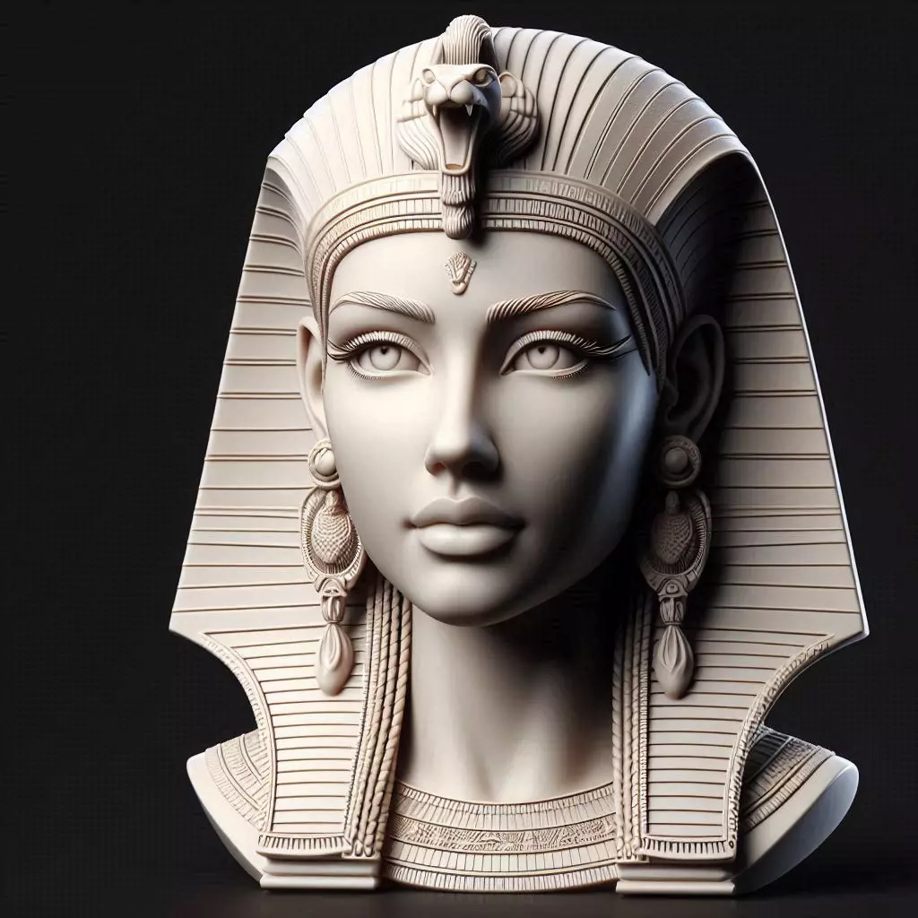 Handcrafted Egyptian Queen Bust  Ancient Royal 3D Sculpture 3D print model_0