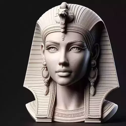 Handcrafted Egyptian Queen Bust  Ancient Royal 3D Sculpture