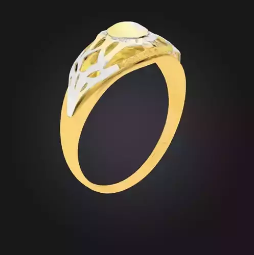 Ring 3d model gold