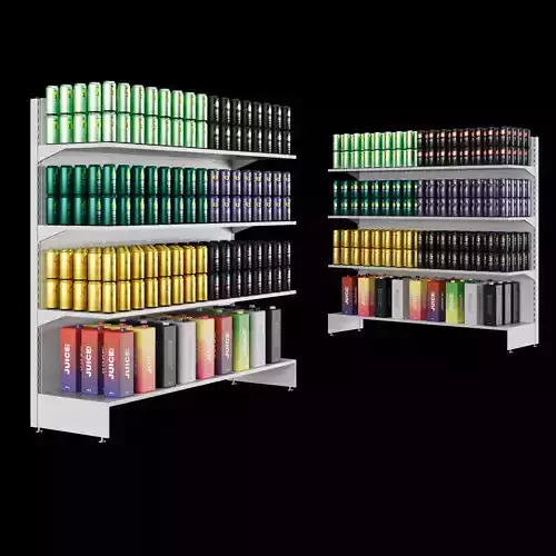 Shelves with goods 02 3D model