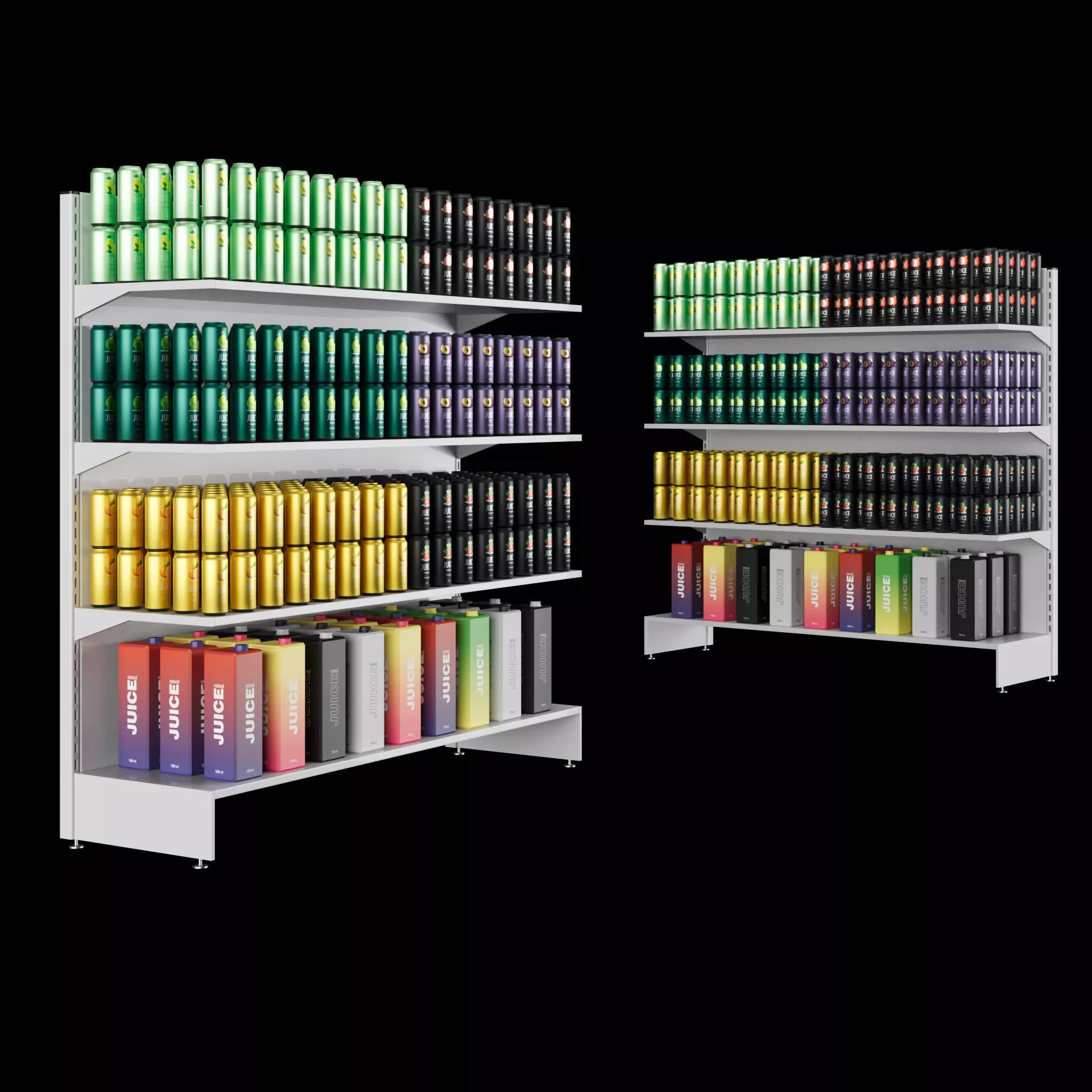 Supermarket Shelf Display Set 3D model