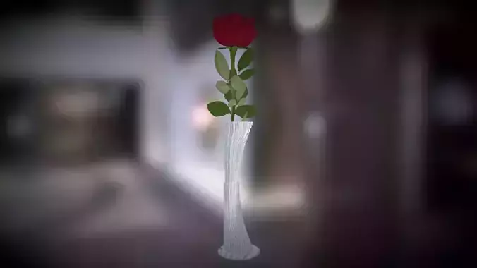 Vase with rose