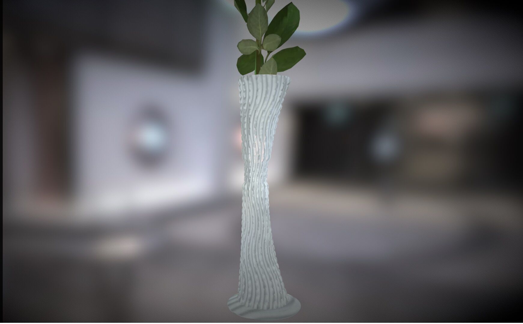 Vase with rose Low-poly 3D model_7