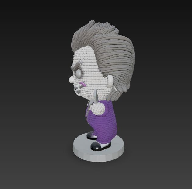 Knitted Joker Figure 3D Print Model 3D model_5