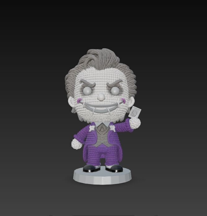 Knitted Joker Figure 3D Print Model 3D model_1