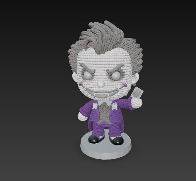 Knitted Joker Figure 3D Print Model 3D model_4