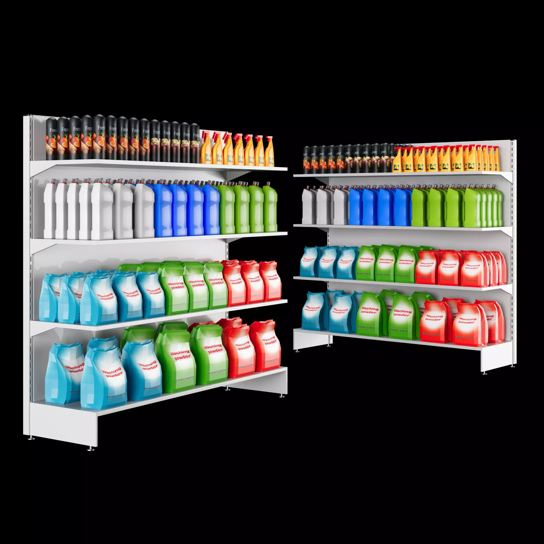 Supermarket Shelf Display Set 3D model
