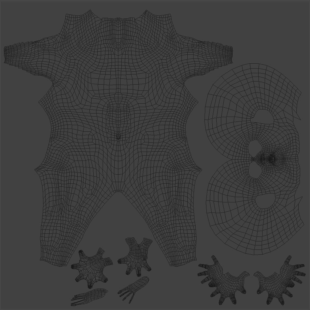 Strong Alien Character Low-poly 3D model_9