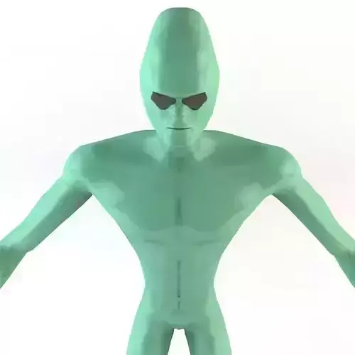 Strong Alien Character Low-poly 3D model