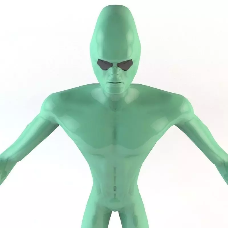 Strong Alien Character Low-poly 3D model_0