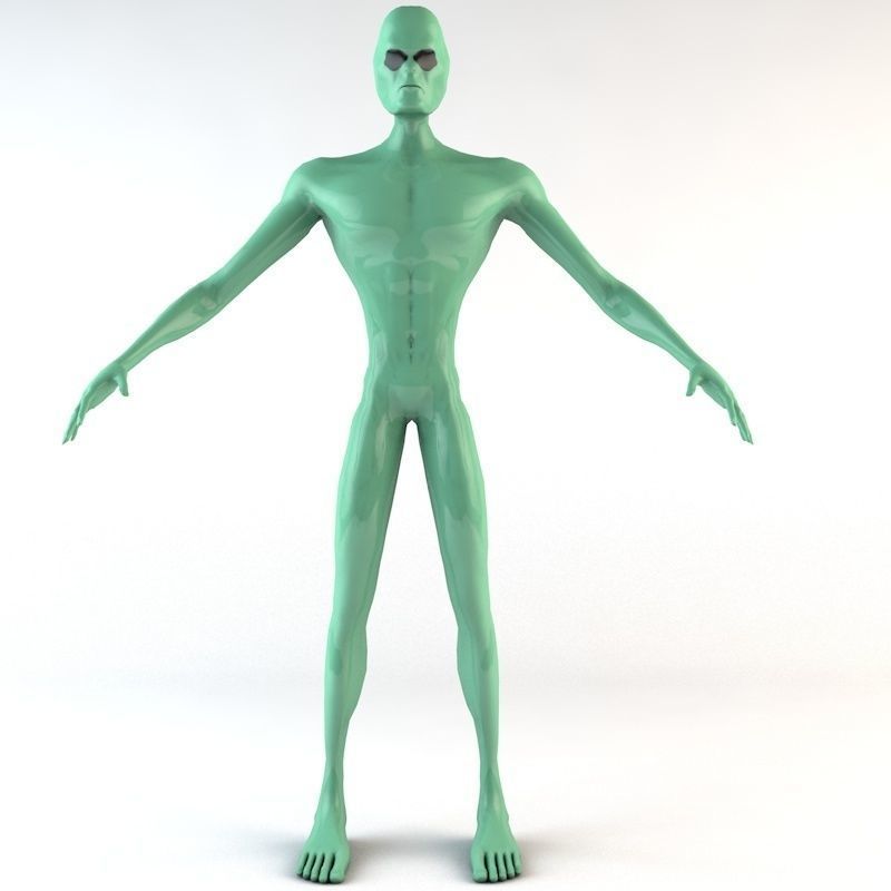 Strong Alien Character Low-poly 3D model_2