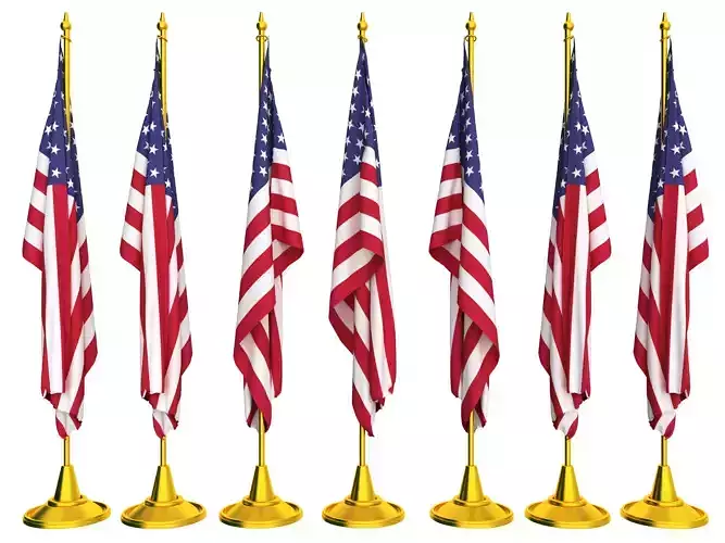 flags Low-poly 3D model