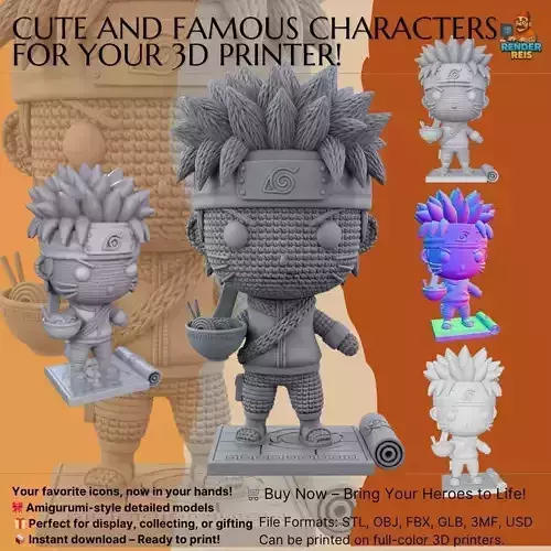 Knitted Naruto Figure 3D Print Model 3D model