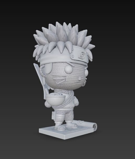 Knitted Naruto Figure 3D Print Model 3D model_6