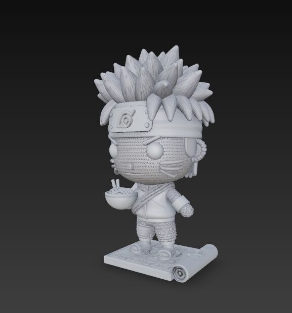 Knitted Naruto Figure 3D Print Model 3D model_3