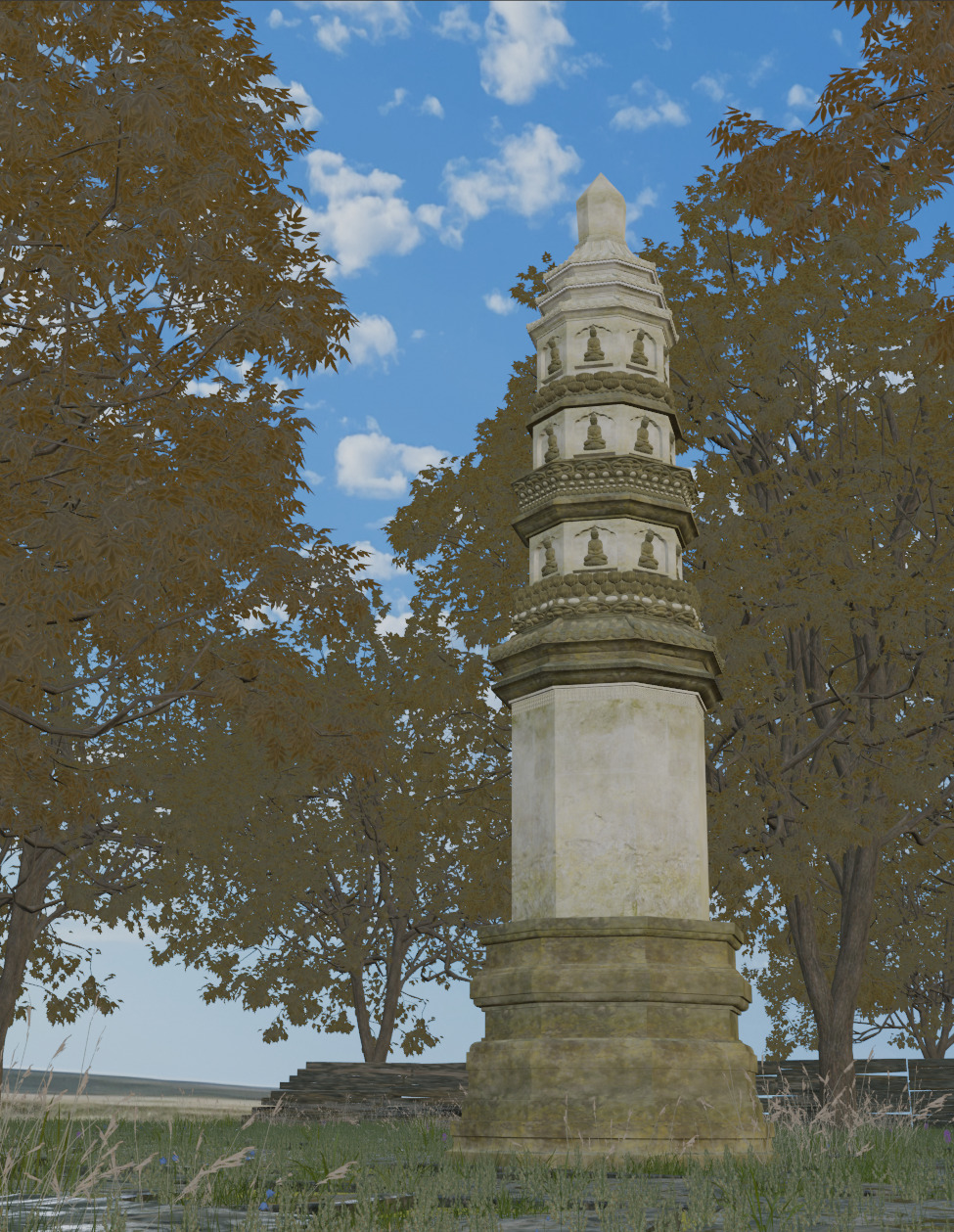 Stone column model pack 3D model_2
