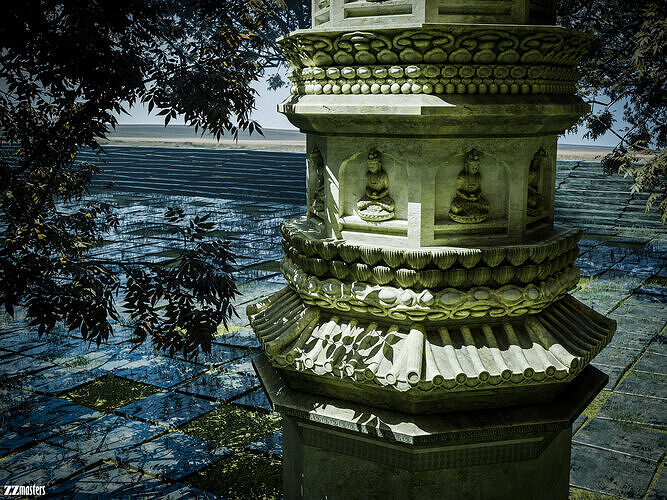 Stone column model pack 3D model